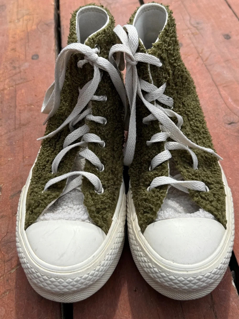 Converse Chuck Taylor All Star Sherpa EVA Platform sneakers Dark Moss green 4